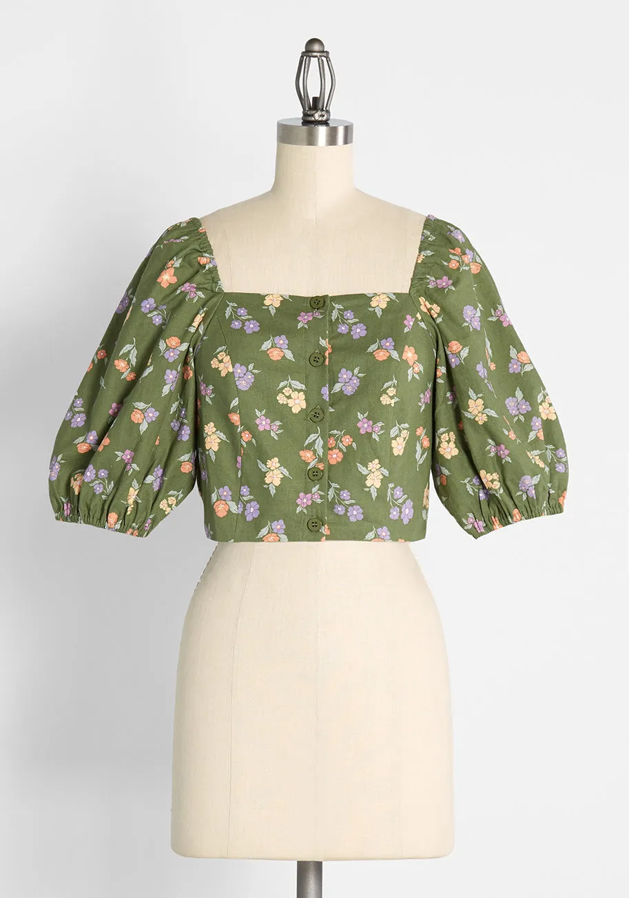 Playful Passage of Time Cropped Top sold by Modcloth