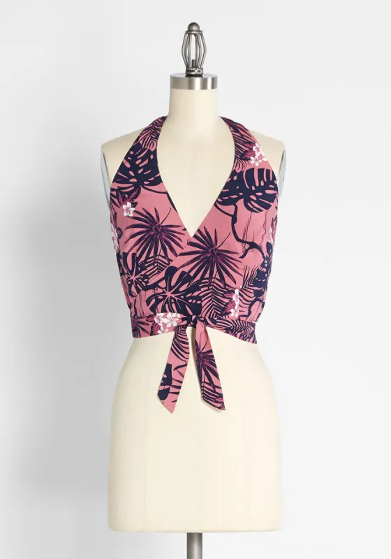 ModCloth x Collectif Tropicana Trippin' Halter Top sold by Modcloth