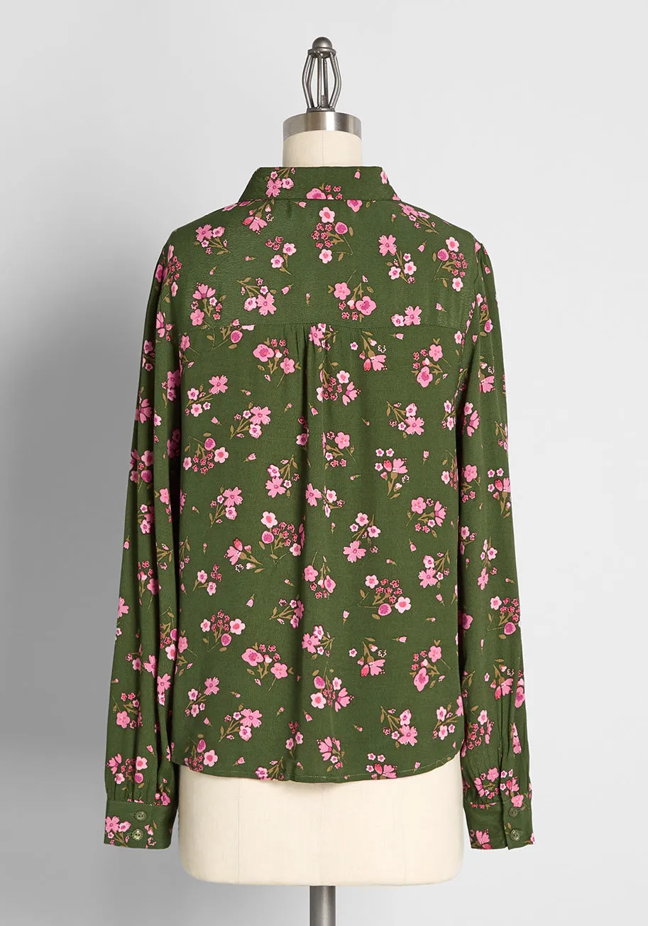 Wildflowers In The Wind Tie-Neck Blouse sold by Modcloth product image thumbnail 2