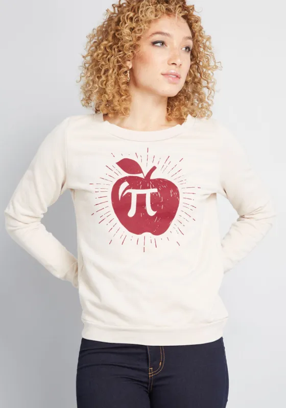 Apple Pi Graphic Sweatshirt made by Modcloth