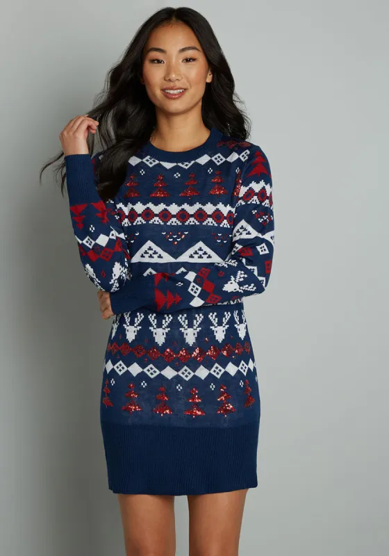 Decked Out and Darling Sweater Dress sold by Modcloth
