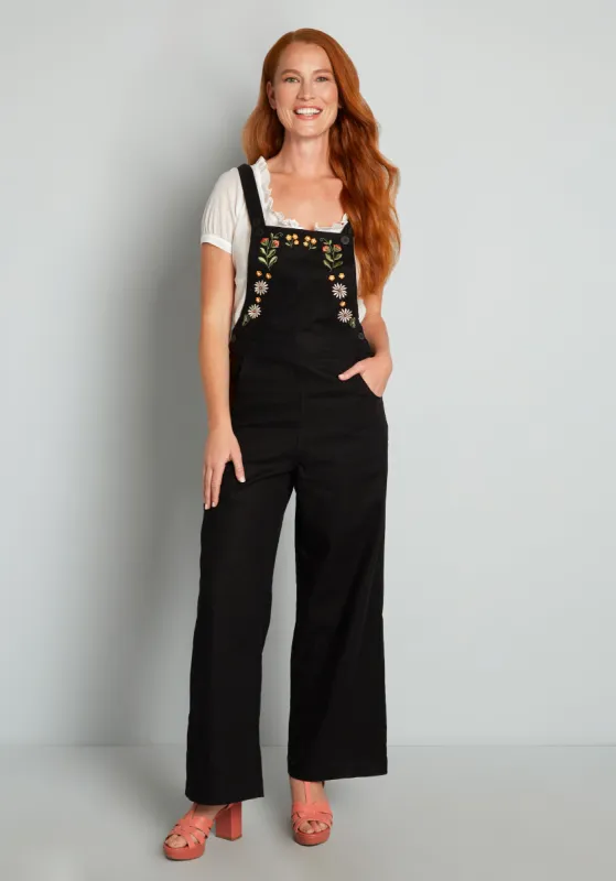 One Flor-All Embroidered Overalls sold by Modcloth