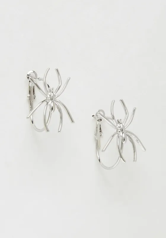 Spinning a Silvery Web Earrings sold by Modcloth