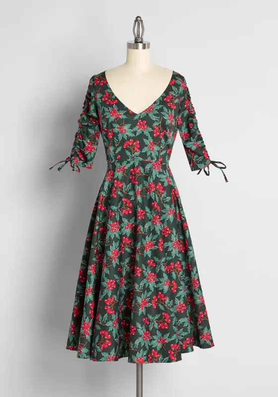 Decking The Halls Swing Dress sold by Modcloth