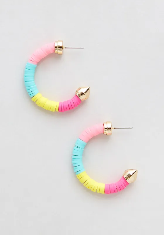 You Make A Colorful Point Hoop Earrings sold by Modcloth