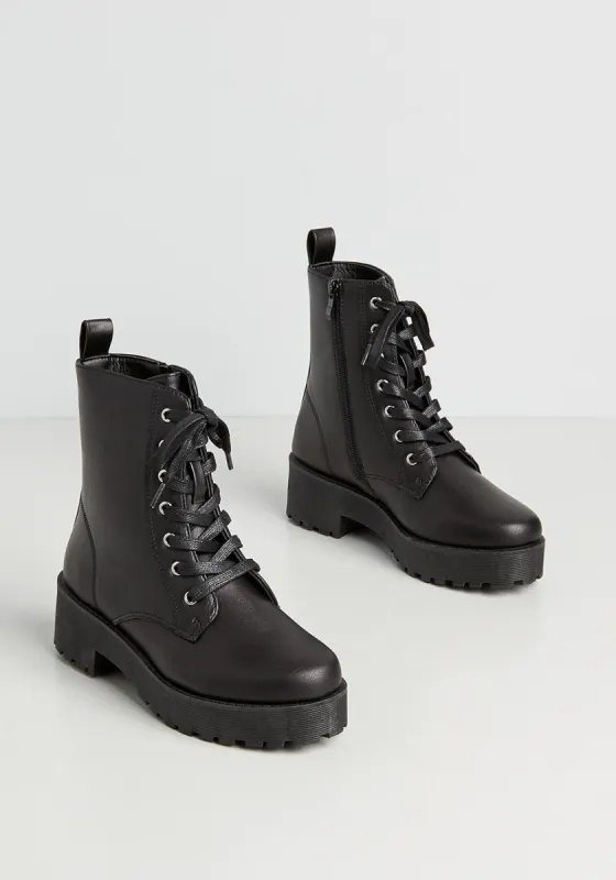 Walk the Walk Combat Boot sold by Modcloth