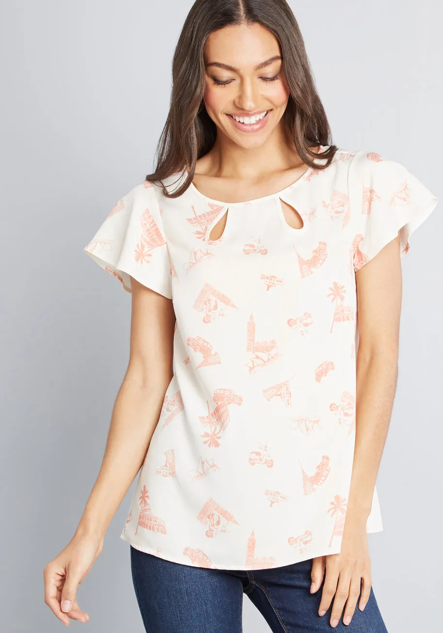 Boardroom Brunch Keyhole Top sold by Modcloth