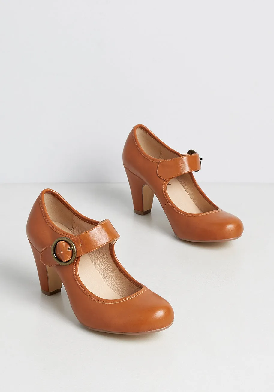 A Striking Impression Ankle Strap Heel sold by Modcloth