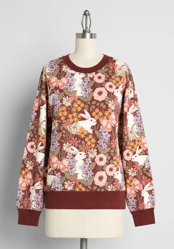 Bunny Garden Patrol Sweatshirt sold by Modcloth