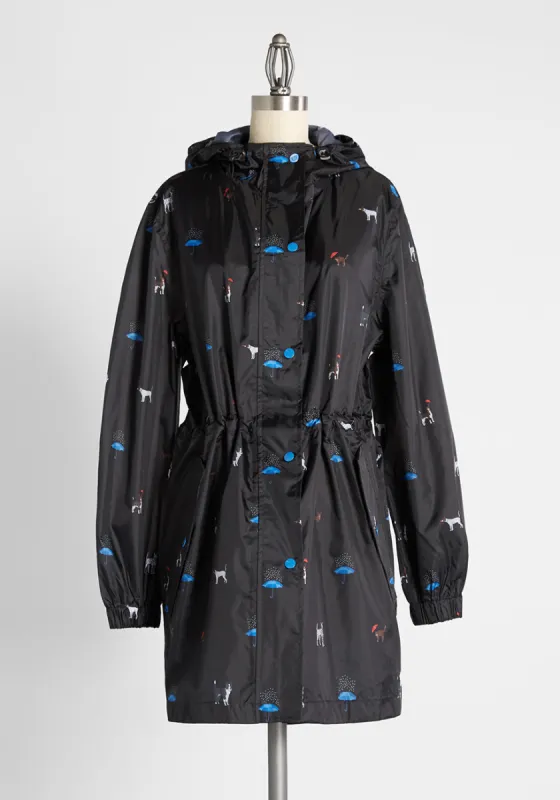 Pouring Cats and Dogs Rain Jacket sold by Modcloth