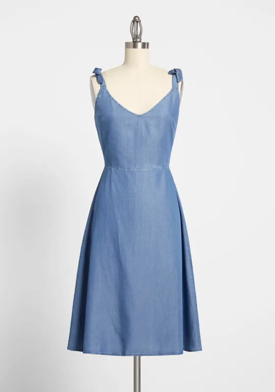 For the Sun of It Chambray Dress sold by Modcloth