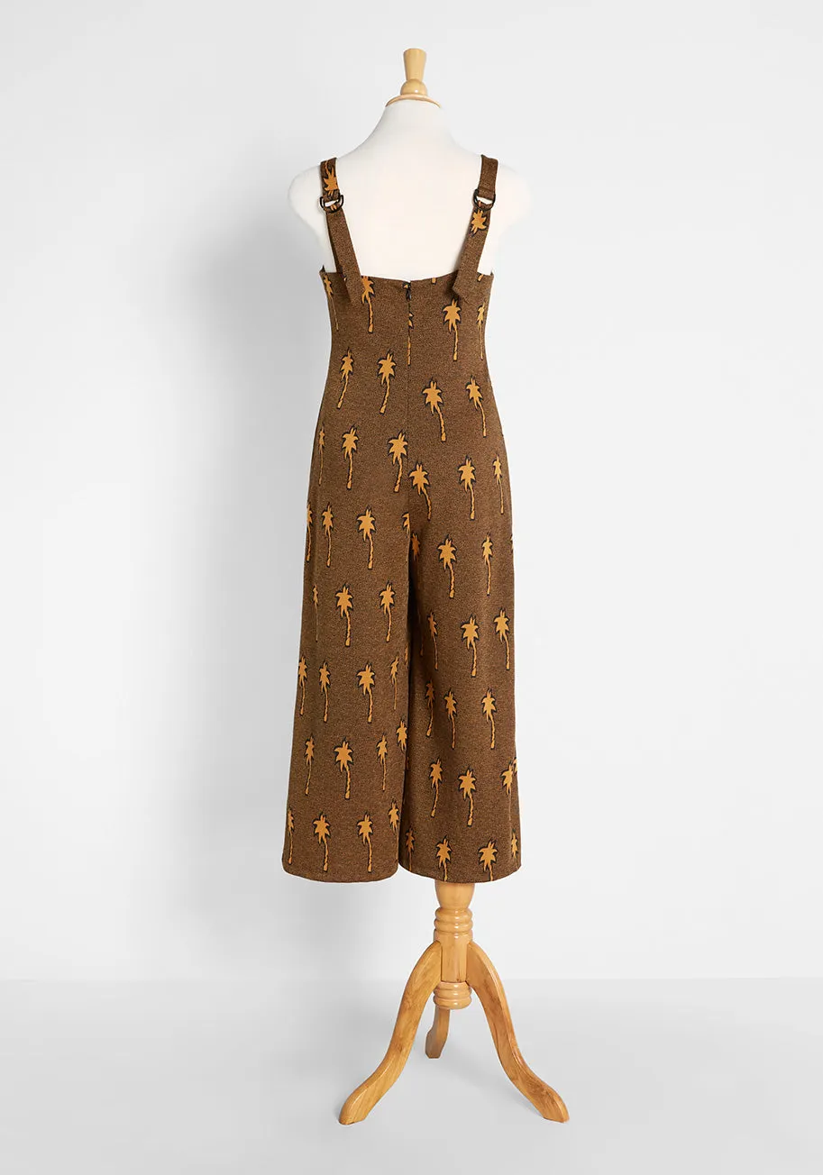 A Breeze In Palm Trees Knit Wide-Leg Jumpsuit sold by Modcloth product image thumbnail 2