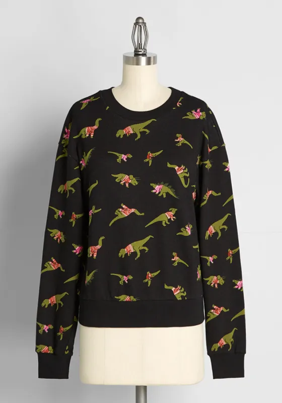 Dino-mite Holidays Graphic Sweatshirt sold by Modcloth