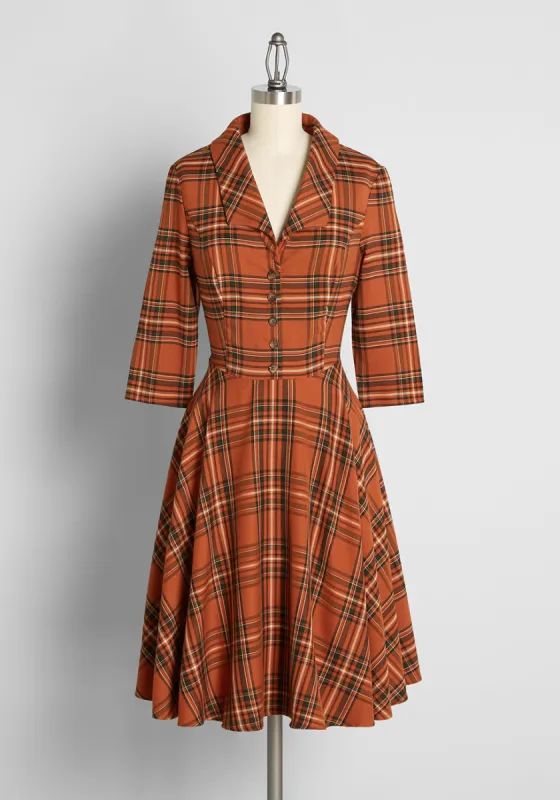 Essence of Autumn Fit and Flare Dress sold by Modcloth