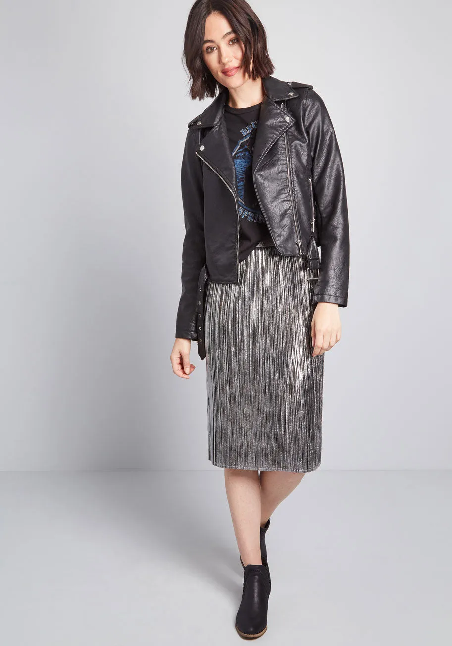 Fold Accountable Pleated Midi Skirt sold by Modcloth product image thumbnail 3