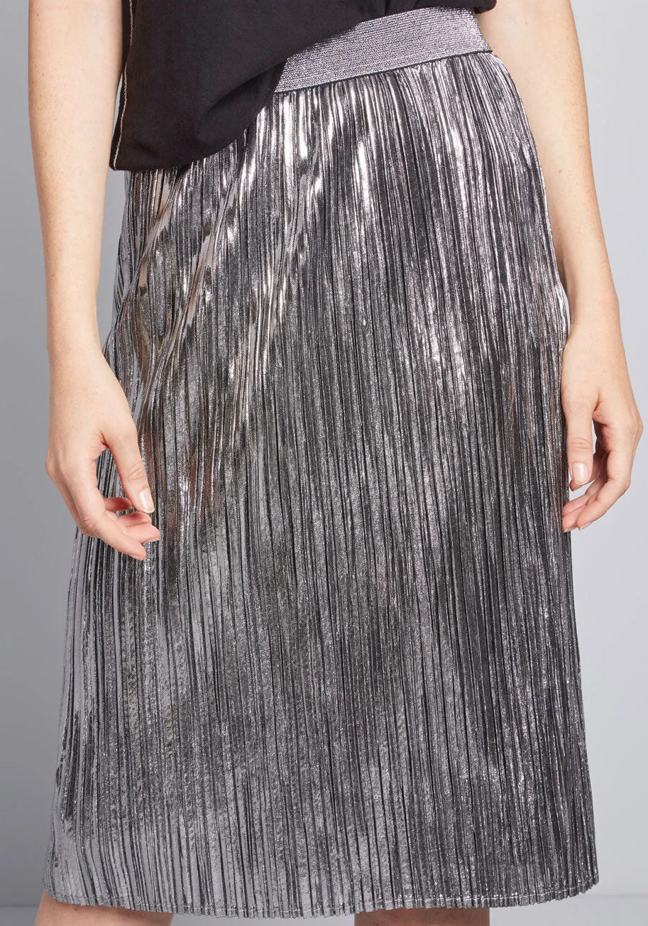 Fold Accountable Pleated Midi Skirt sold by Modcloth product image thumbnail 4