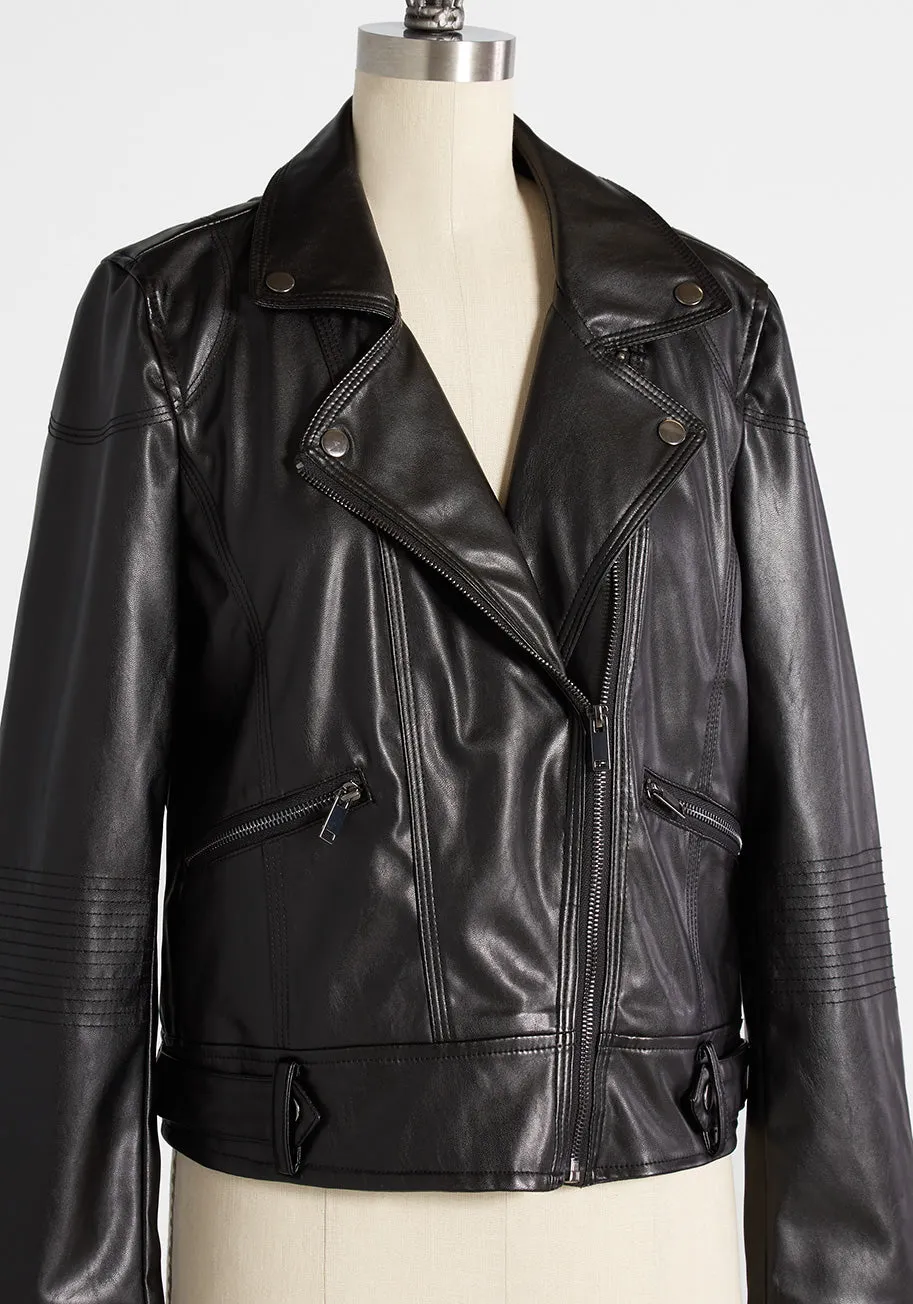 Ready For The Ride Vegan Leather Moto Jacket sold by Modcloth product image thumbnail 3