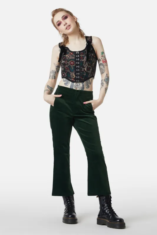 At The Alter Velvet Kick Flares sold by Modcloth