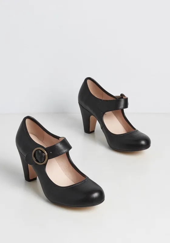 A Striking Impression Ankle Strap Heel sold by Modcloth