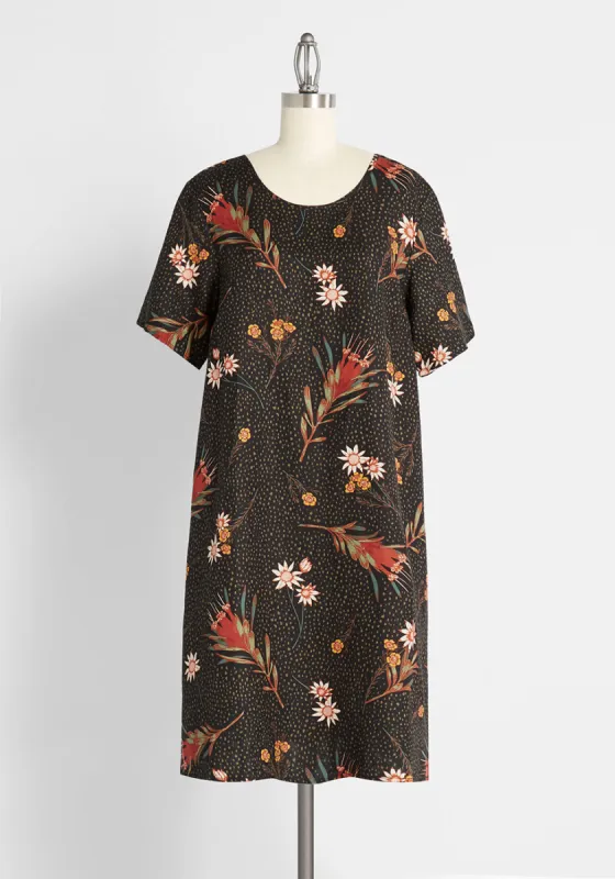 Wildflower Wallpaper Shift Dress sold by Modcloth