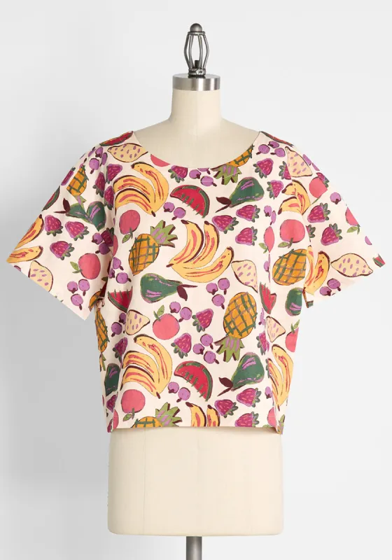 Funny And Sunny Fruit Salad Top sold by Modcloth