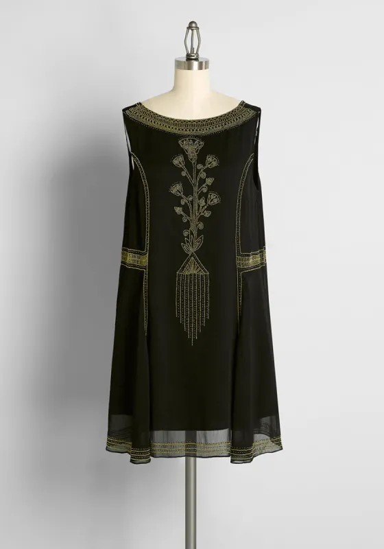 Dashingly Art Deco Mini Dress sold by Modcloth