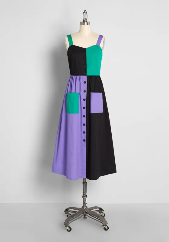 Retro Block Party Midi Dress made by Modcloth