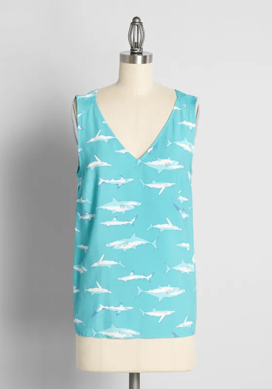 Double the Fun V-Neck Tank Top sold by Modcloth