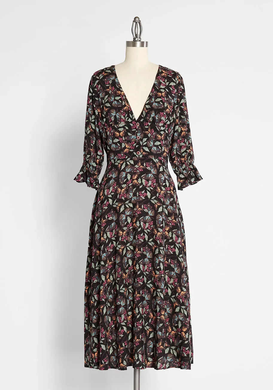 Whimsy Woodland Wonders Midi Dress sold by Modcloth