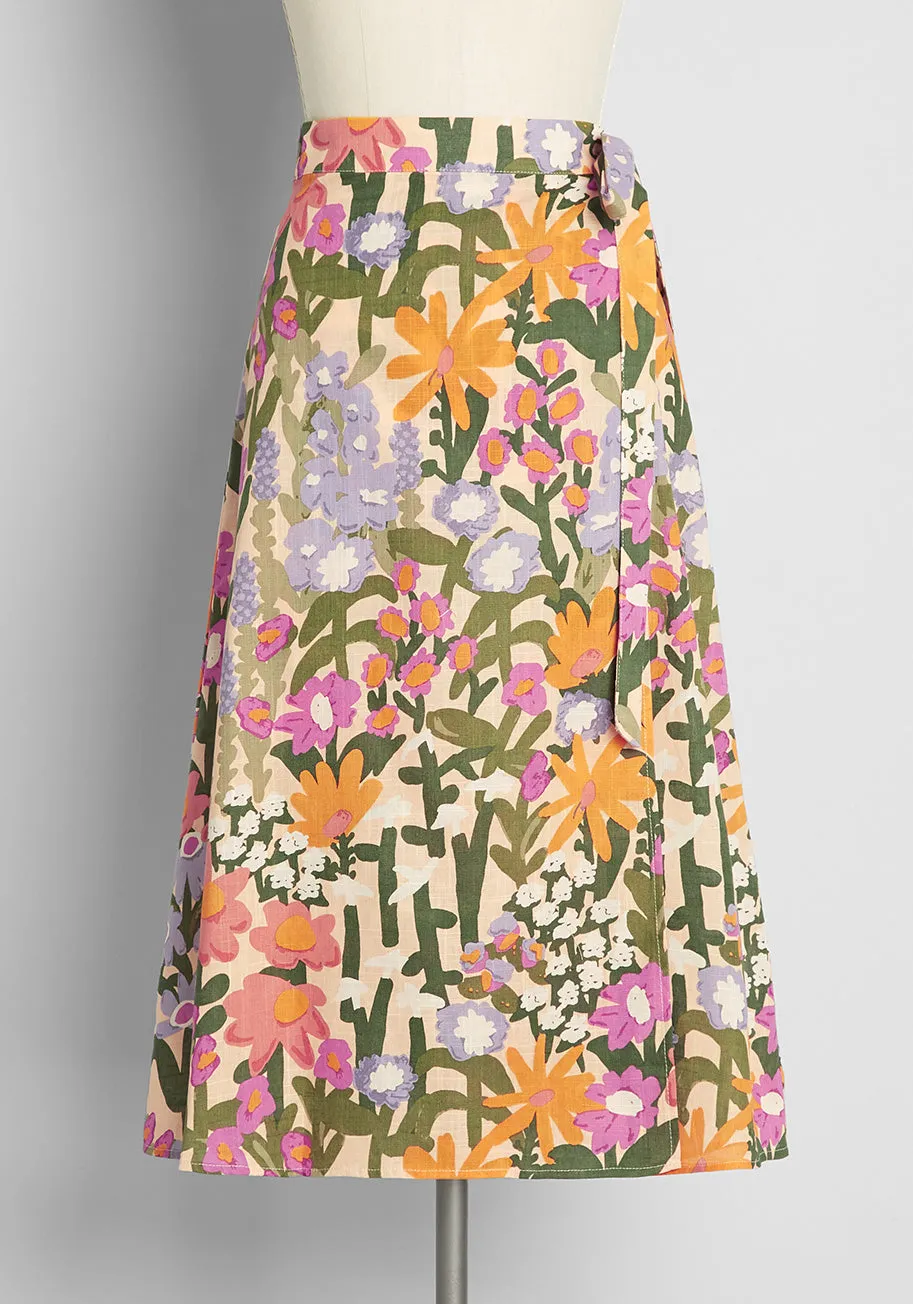 My Watercolor Garden Wrap Skirt sold by Modcloth