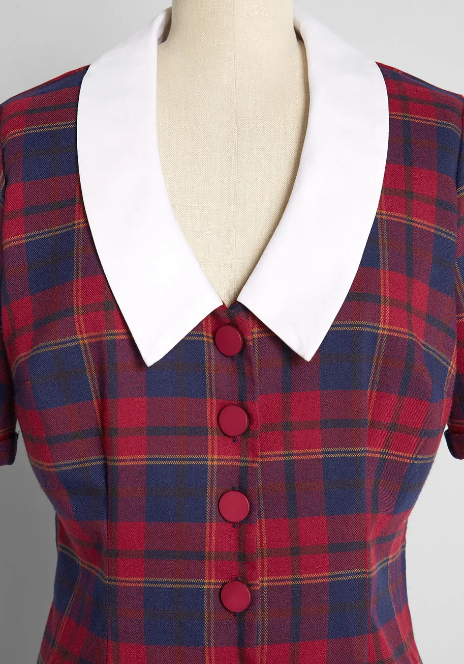 ModCloth x Collectif Plaid to Be Back Button-Up Blouse sold by Modcloth product image thumbnail 3