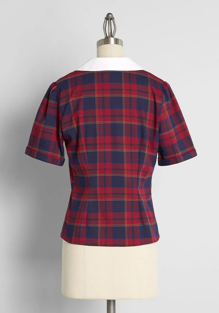 ModCloth x Collectif Plaid to Be Back Button-Up Blouse sold by Modcloth product image thumbnail 2
