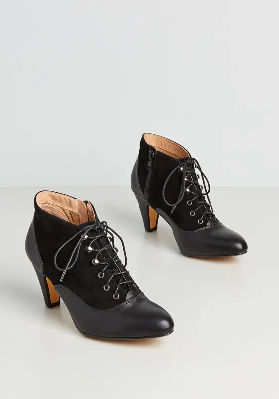 A Moment In Time Lace-Up Bootie sold by Modcloth