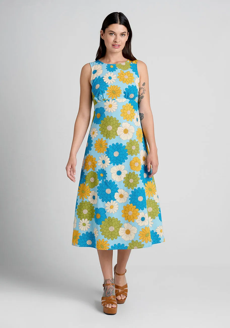 Clear Blue Sky Garden Midi Dress sold by Modcloth