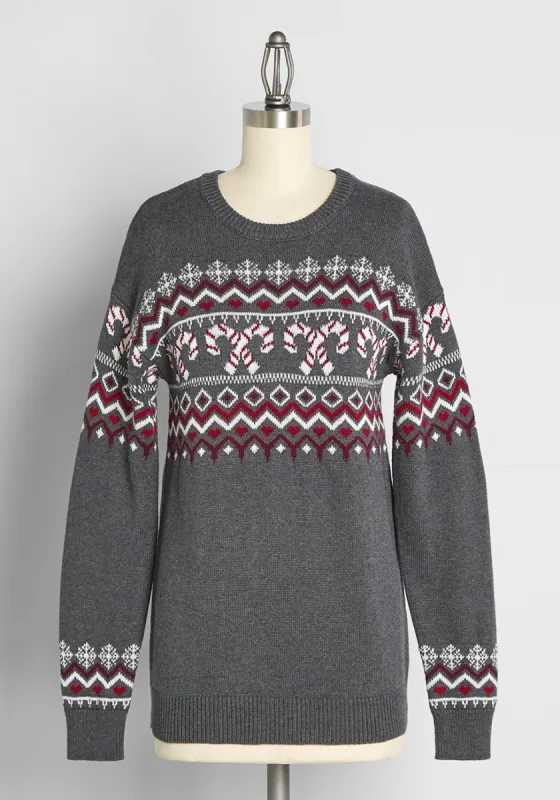 Candy Cane Crossroads Fair Isle Sweater sold by Modcloth