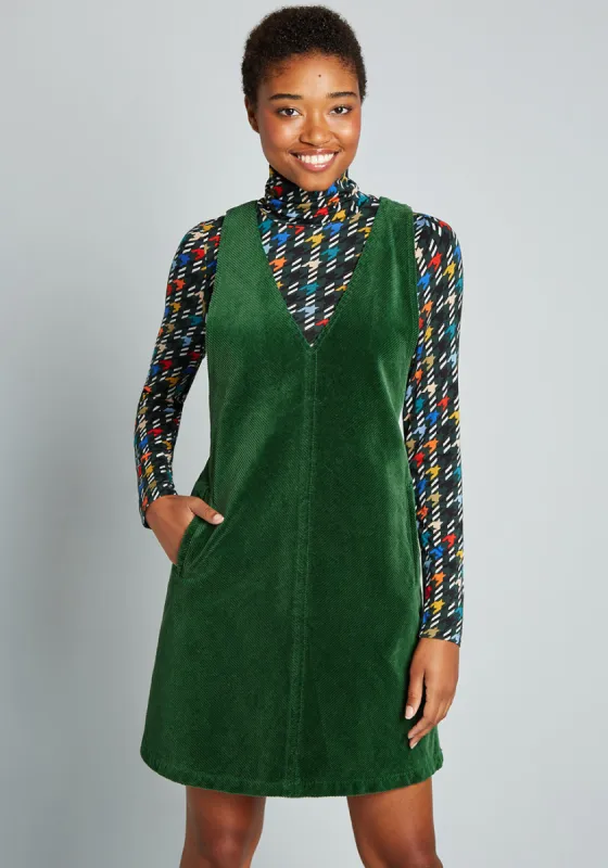 Bound For Greatness Corduroy Jumper sold by Modcloth