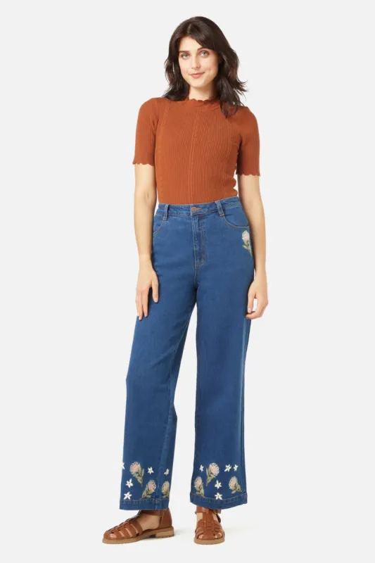 Protea Embroidered Jean sold by Modcloth
