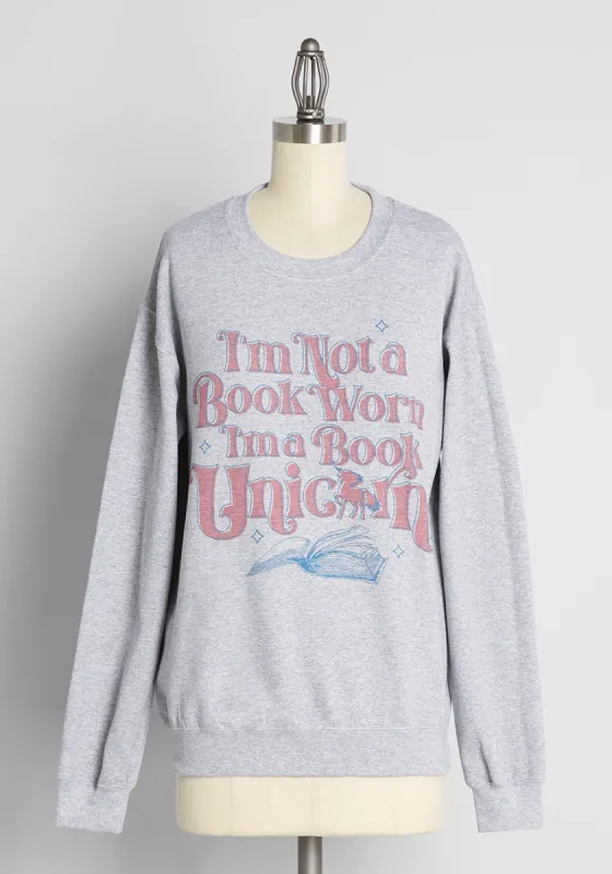 Not a Bookworm Graphic Sweatshirt sold by Modcloth