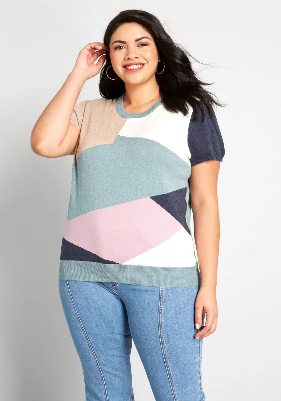 Masterful Mosaic Short Sleeve Sweater sold by Modcloth product image thumbnail 5