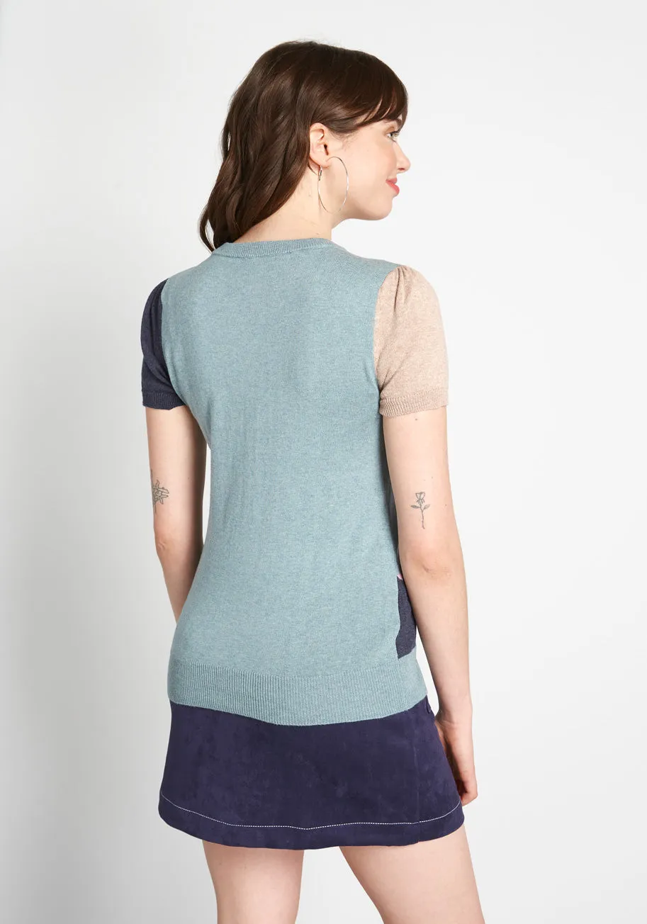 Masterful Mosaic Short Sleeve Sweater sold by Modcloth product image thumbnail 2