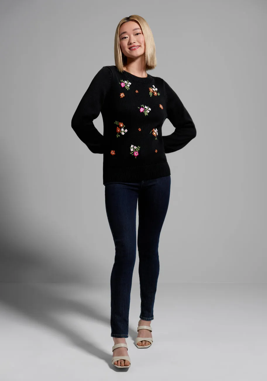 Beauty Garland Embroidered Sweater sold by Modcloth