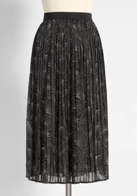 Beautifully Upbeat Pleated Midi Skirt sold by Modcloth