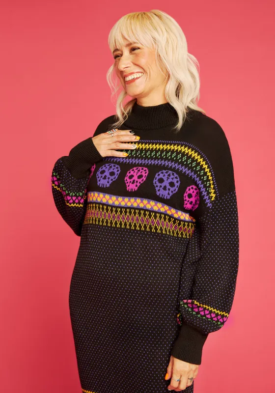 Candy Skull Parade Fair Isle Sweater Dress sold by Modcloth