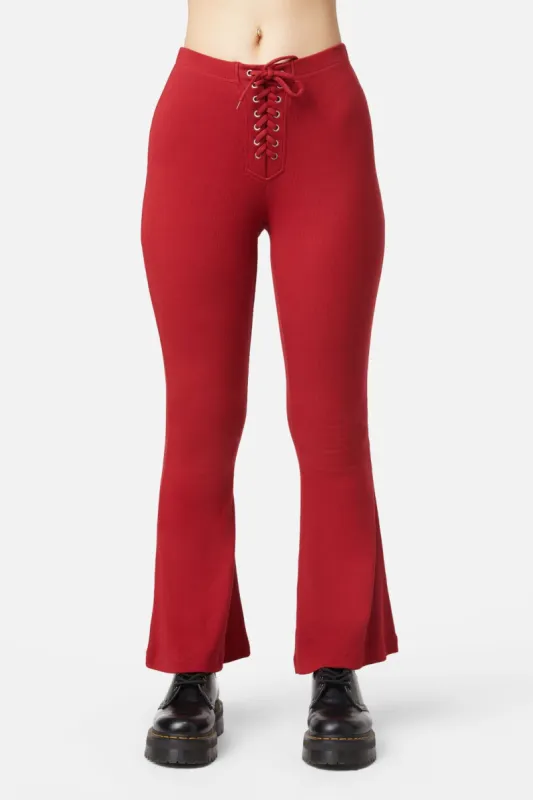 90's Lacing Flare Rib Pant sold by Modcloth