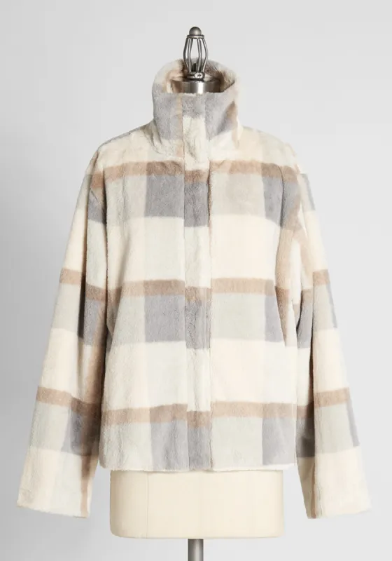 Plush and Playful Plaid Jacket sold by Modcloth