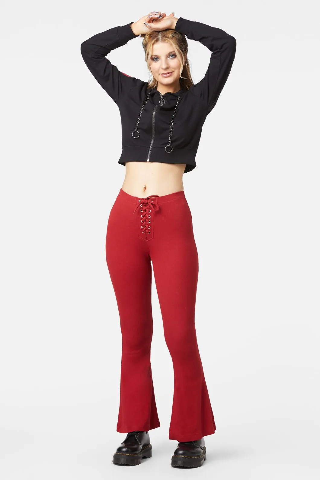 90's Lacing Flare Rib Pant sold by Modcloth product image thumbnail 4