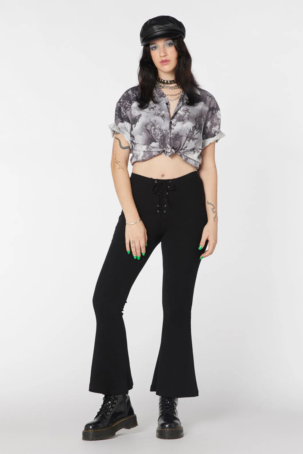 90's Lacing Flare Rib Pant sold by Modcloth product image thumbnail 3