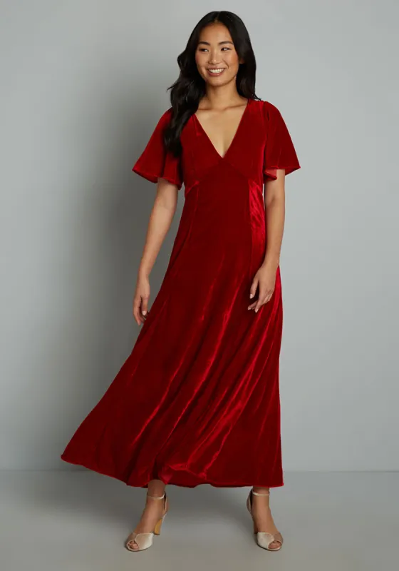 Captivating Charisma Velvet Maxi Dress sold by Modcloth