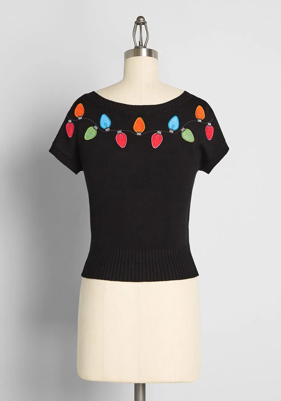 Stringing You Along Embroidered Short Sleeve Cardigan sold by Modcloth product image thumbnail 2