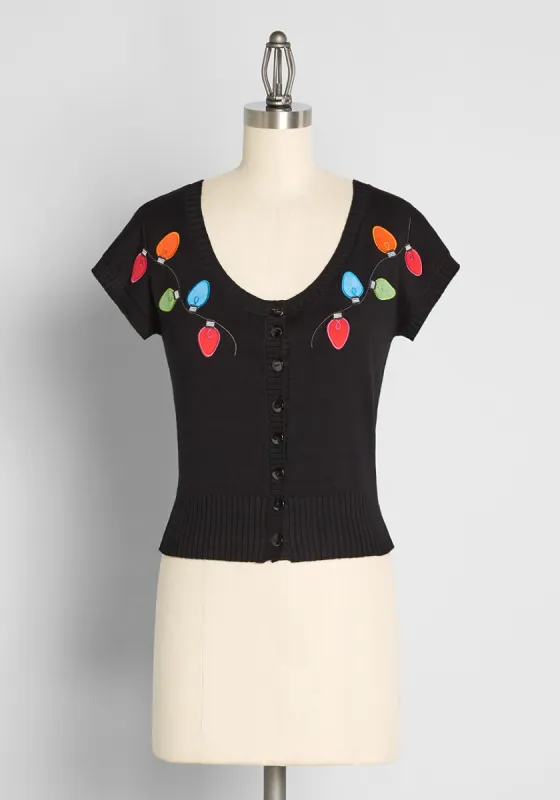 Stringing You Along Embroidered Short Sleeve Cardigan sold by Modcloth